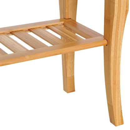 Banc de douche long en bambou