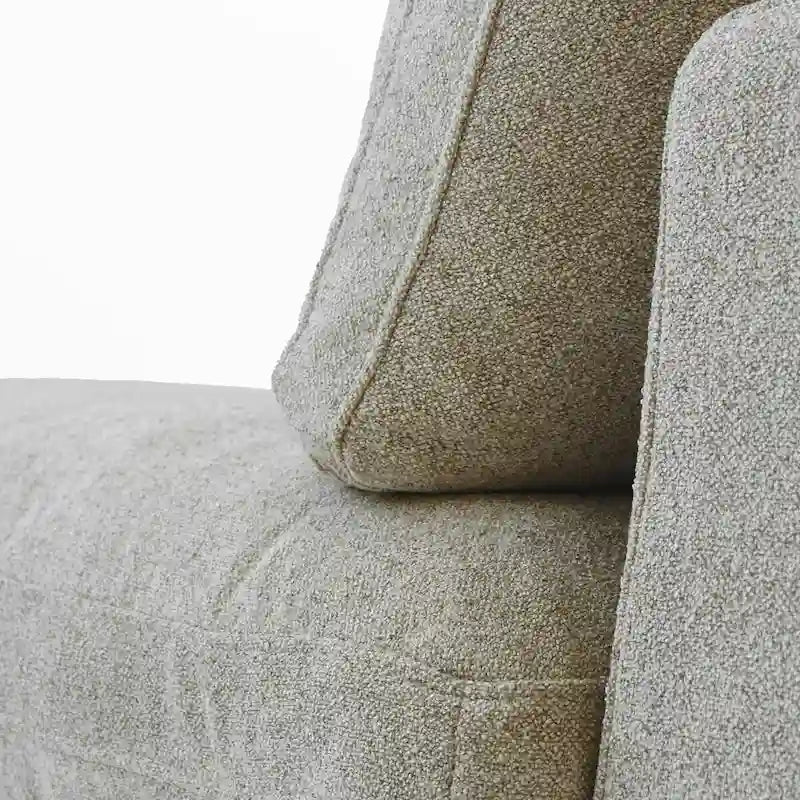 Canapé d'angle modulable Cloud, 6 places, avec coussins et pouf.