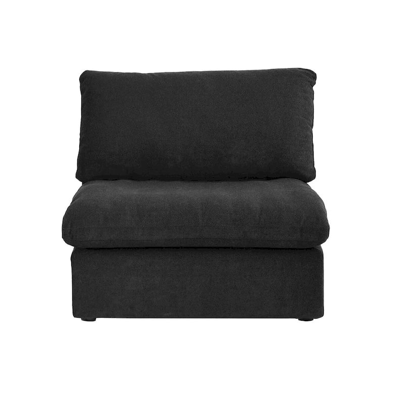 Canapé d'angle modulable Cloud, 6 places, avec coussins et pouf.