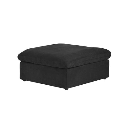 Canapé d'angle modulable Cloud, 6 places, avec coussins et pouf.