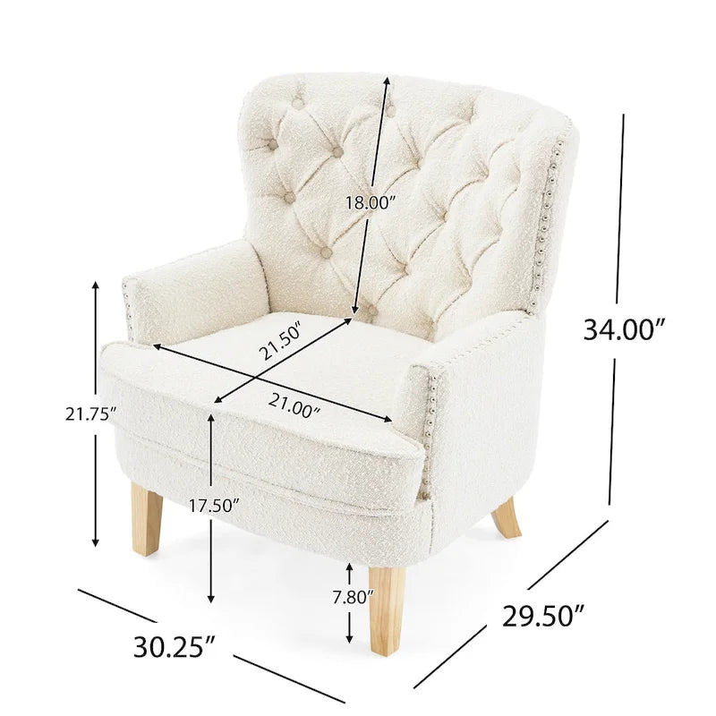 Fauteuil club Almond Boucle à clous décoratifs de Christopher Knight Home
