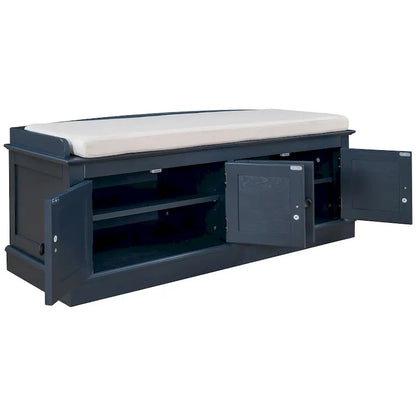 Banc de rangement d'entrée avec 4 portes et étagères réglables