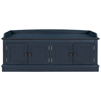 Banc de rangement d'entrée avec 4 portes et étagères réglables