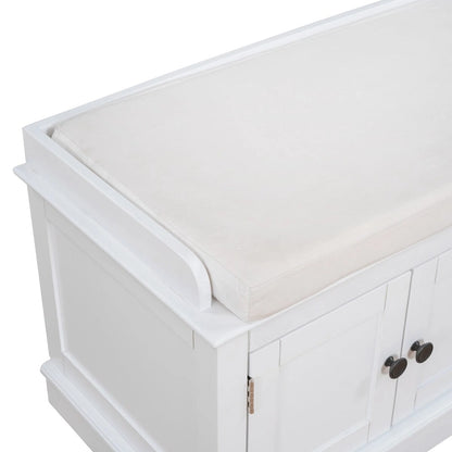 Banc de rangement d'entrée avec 4 portes et étagères réglables