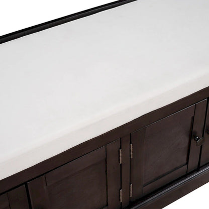 Banc de rangement d'entrée avec 4 portes et étagères réglables