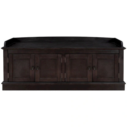 Banc de rangement d'entrée avec 4 portes et étagères réglables