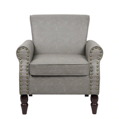 Ensemble de 2 fauteuils d'appoint en similicuir avec clous décoratifs