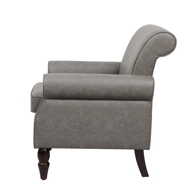 Ensemble de 2 fauteuils d'appoint en similicuir avec clous décoratifs