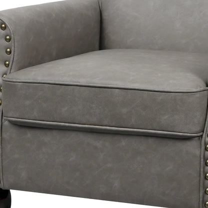 Ensemble de 2 fauteuils d'appoint en similicuir avec clous décoratifs
