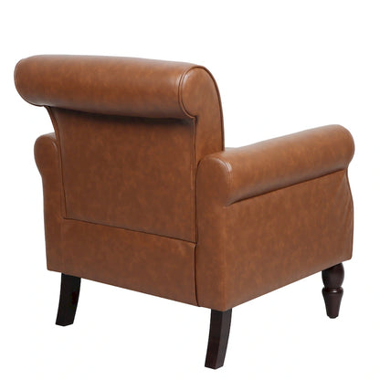 Ensemble de 2 fauteuils d'appoint en similicuir avec clous décoratifs