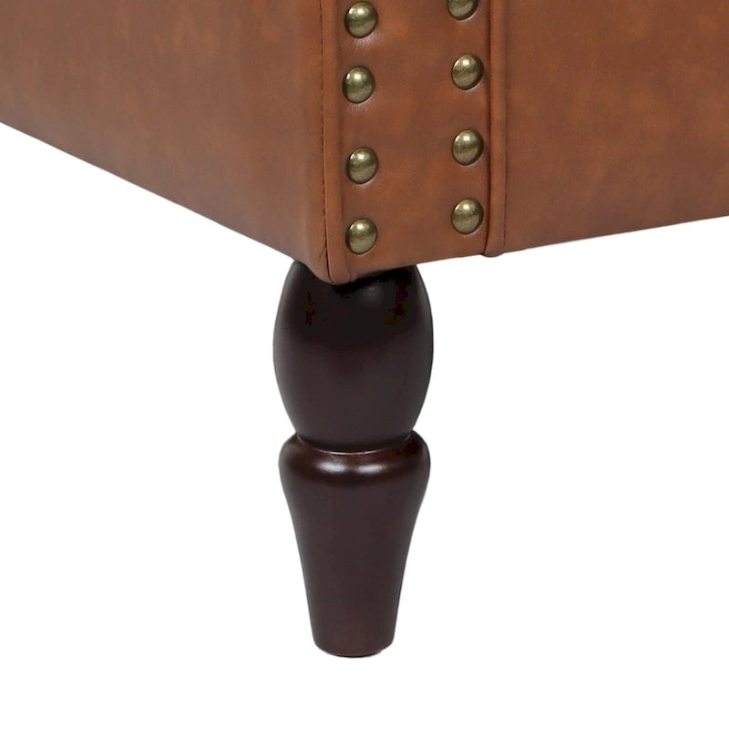 Ensemble de 2 fauteuils d'appoint en similicuir avec clous décoratifs