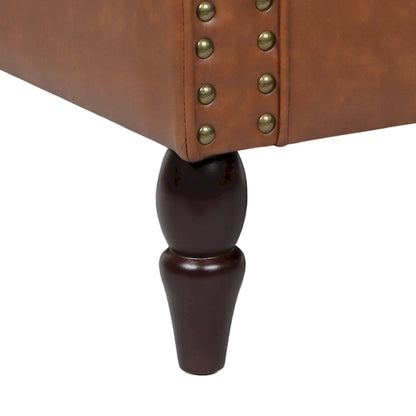 Ensemble de 2 fauteuils d'appoint en similicuir avec clous décoratifs