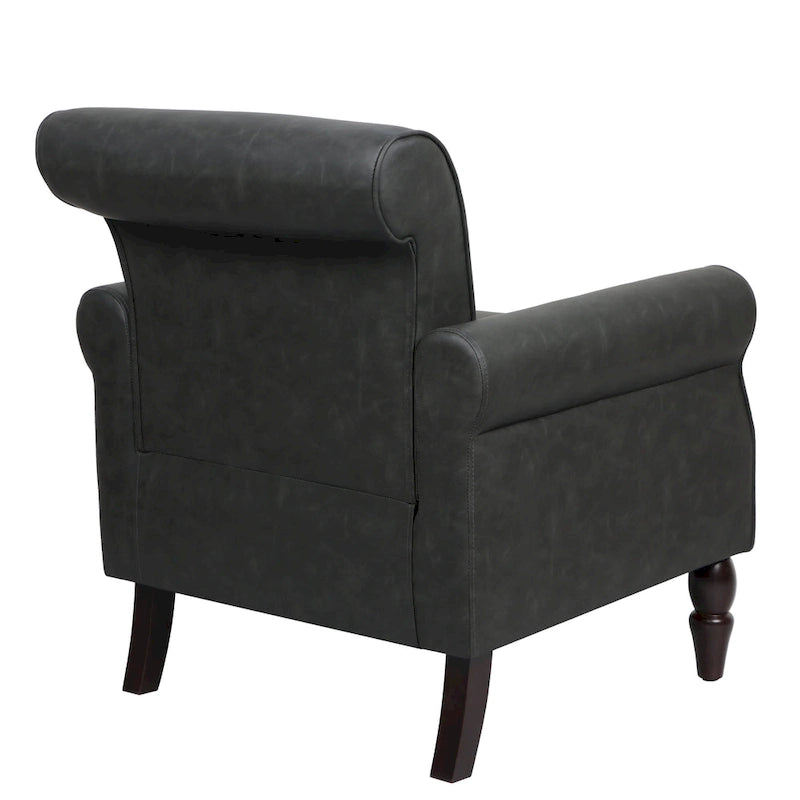 Ensemble de 2 fauteuils d'appoint en similicuir avec clous décoratifs