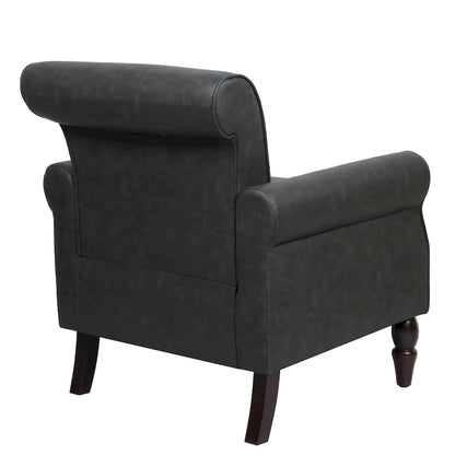 Ensemble de 2 fauteuils d'appoint en similicuir avec clous décoratifs
