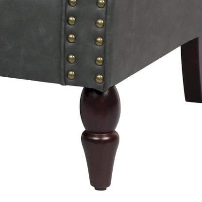 Ensemble de 2 fauteuils d'appoint en similicuir avec clous décoratifs