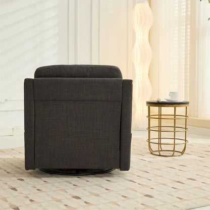 Fauteuil pivotant d'appoint moderne en tissu avec ports USB, lot de 1