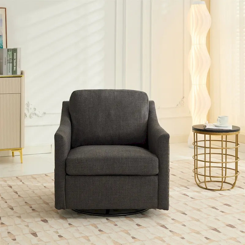 Fauteuil pivotant d'appoint moderne en tissu avec ports USB, lot de 1