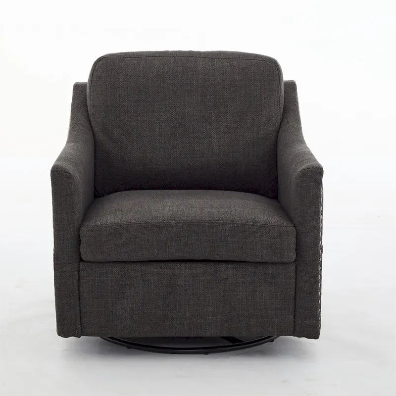 Fauteuil pivotant d'appoint moderne en tissu avec ports USB, lot de 1