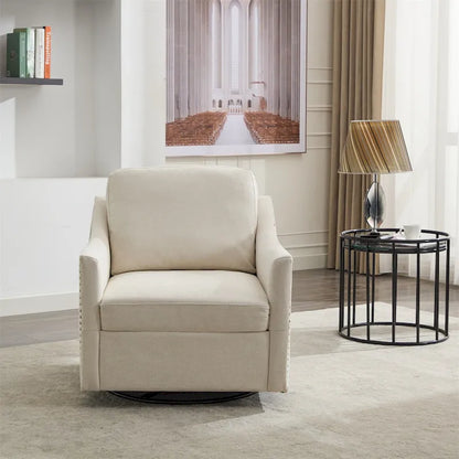 Fauteuil pivotant d'appoint moderne en tissu avec ports USB, lot de 1
