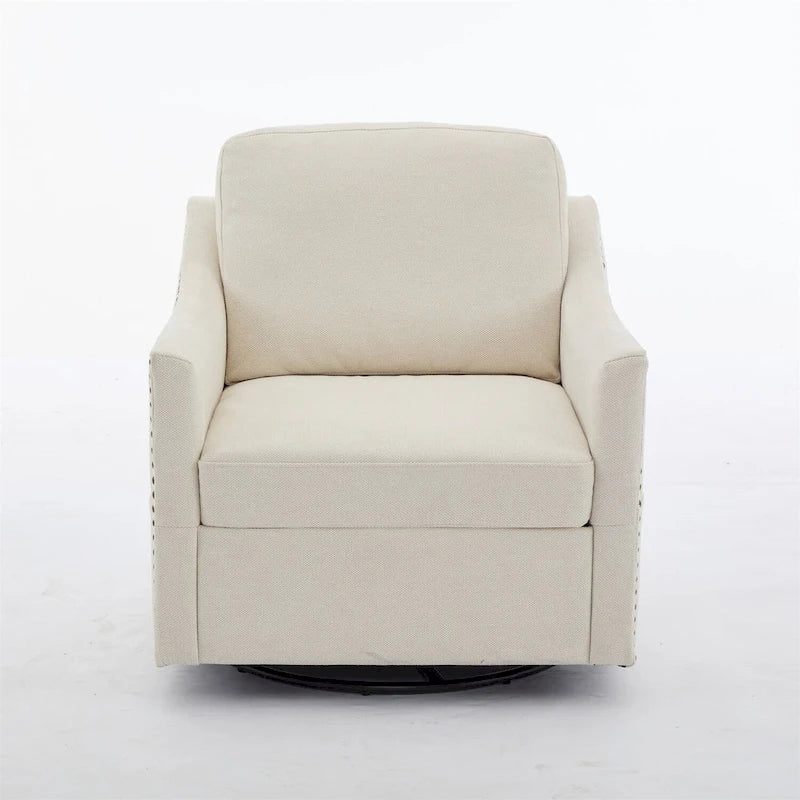 Fauteuil pivotant d'appoint moderne en tissu avec ports USB, lot de 1