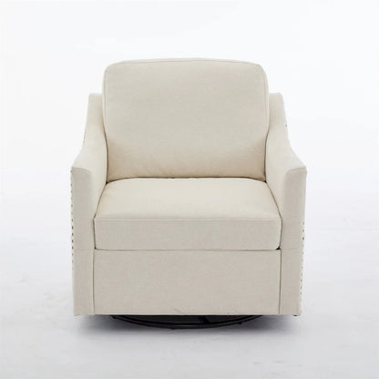 Fauteuil pivotant d'appoint moderne en tissu avec ports USB, lot de 1