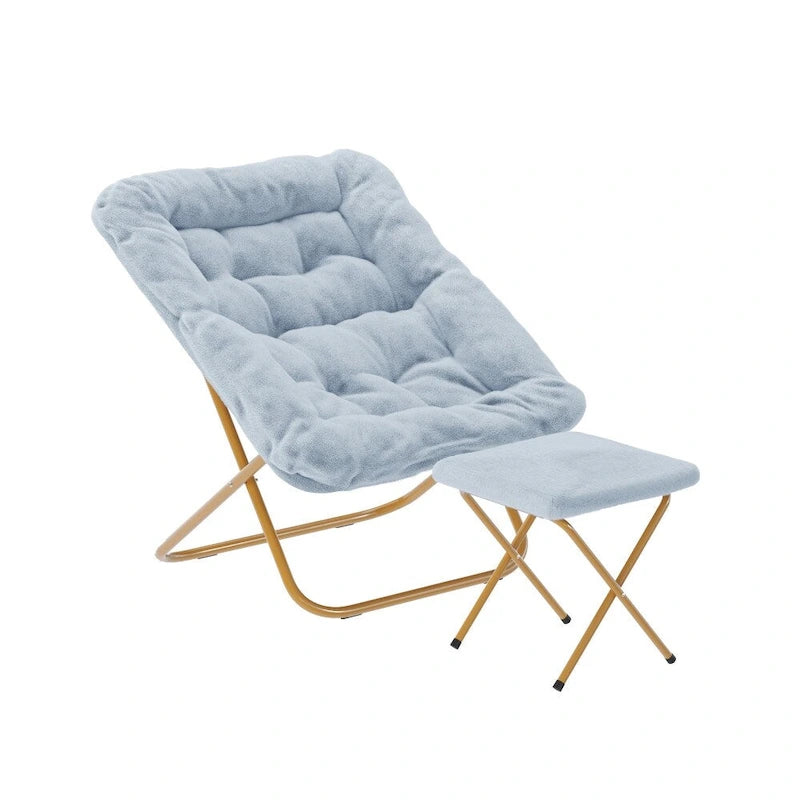 Fauteuil soucoupe pliant surdimensionné avec repose-pieds