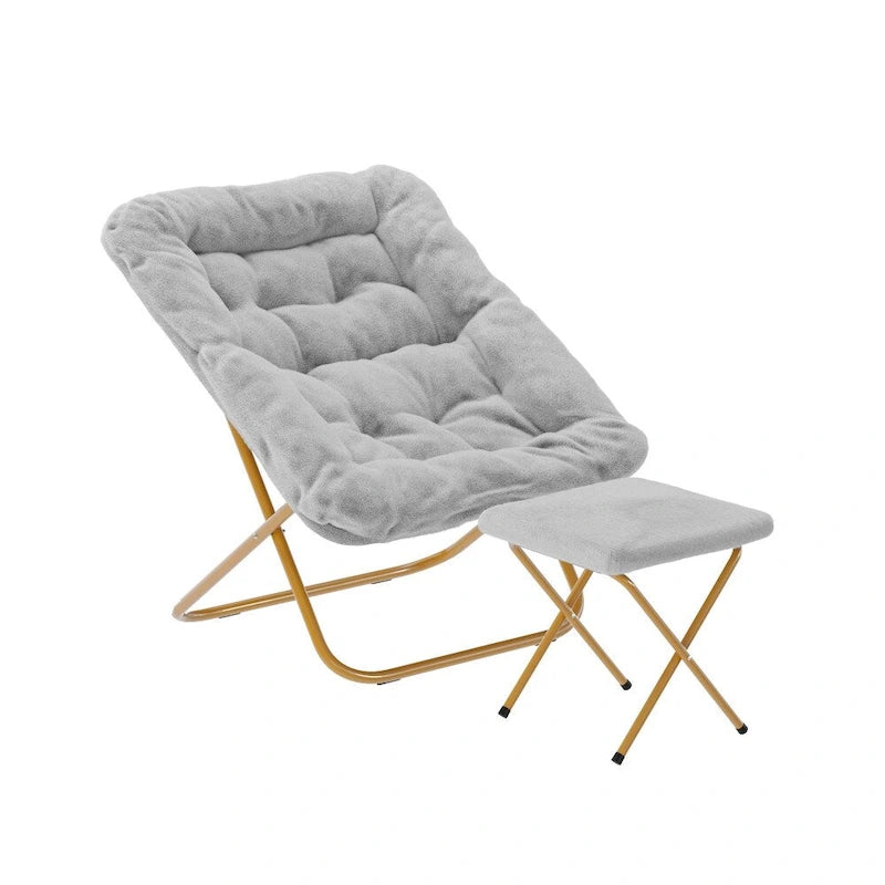 Fauteuil soucoupe pliant surdimensionné avec repose-pieds