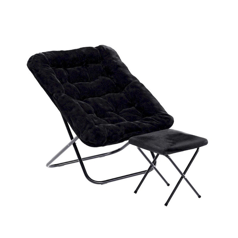 Fauteuil soucoupe pliant surdimensionné avec repose-pieds