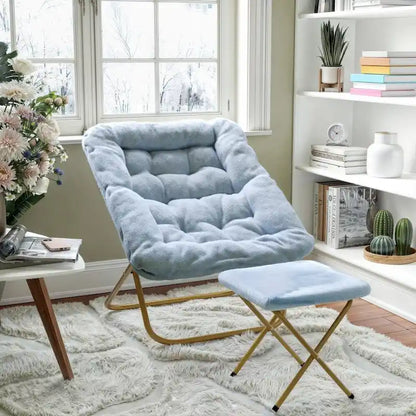 Fauteuil soucoupe pliant surdimensionné avec repose-pieds