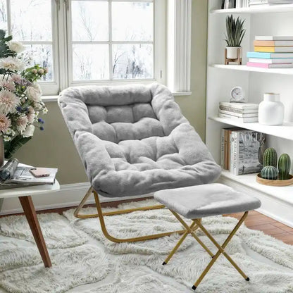 Fauteuil soucoupe pliant surdimensionné avec repose-pieds