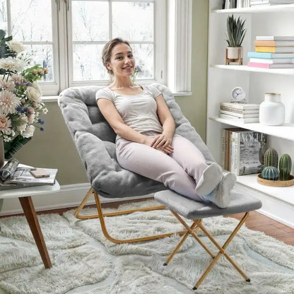 Fauteuil soucoupe pliant surdimensionné avec repose-pieds