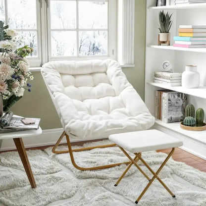 Fauteuil soucoupe pliant surdimensionné avec repose-pieds