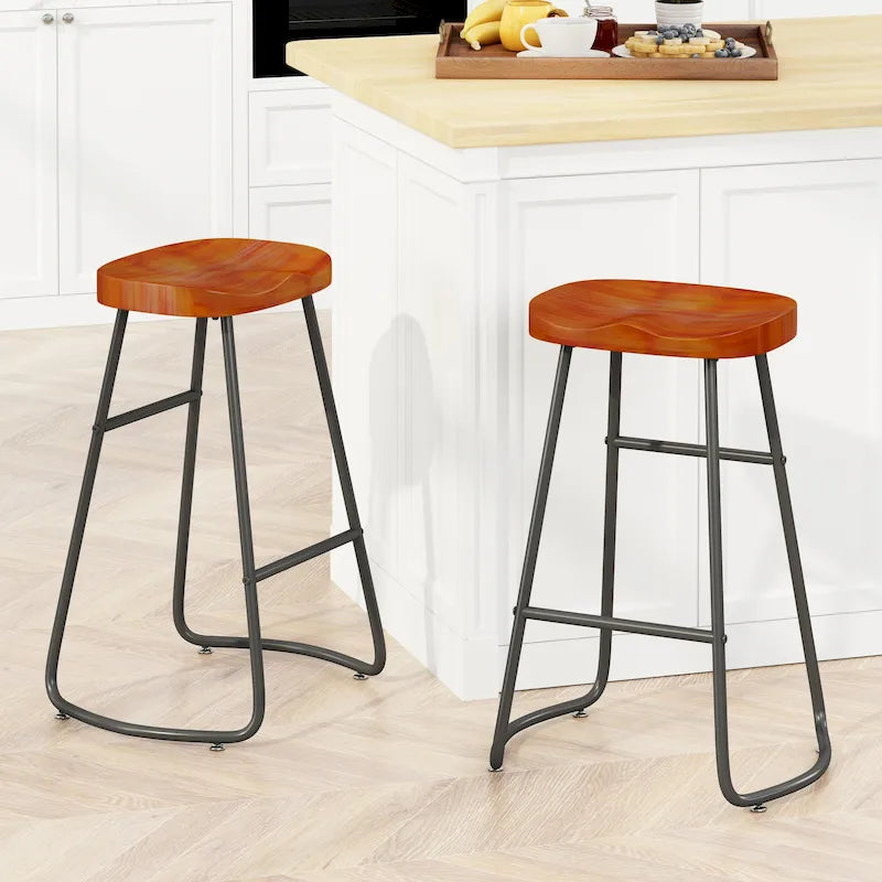 29,52 € Lot de 2 tabourets de bar élégants et minimalistes, hauteur comptoir, pour îlot de cuisine, café, bar, balcon.