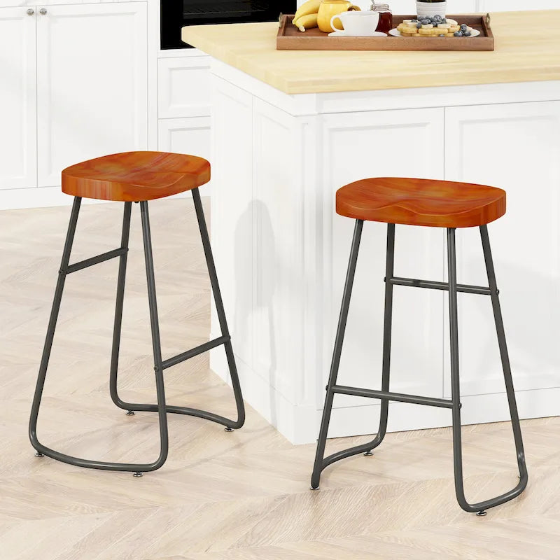 29,52 € Lot de 2 tabourets de bar élégants et minimalistes, hauteur comptoir, pour îlot de cuisine, café, bar, balcon.