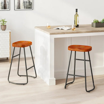 29,52 € Lot de 2 tabourets de bar élégants et minimalistes, hauteur comptoir, pour îlot de cuisine, café, bar, balcon.
