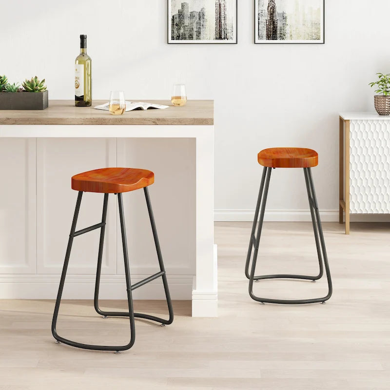 29,52 € Lot de 2 tabourets de bar élégants et minimalistes, hauteur comptoir, pour îlot de cuisine, café, bar, balcon.