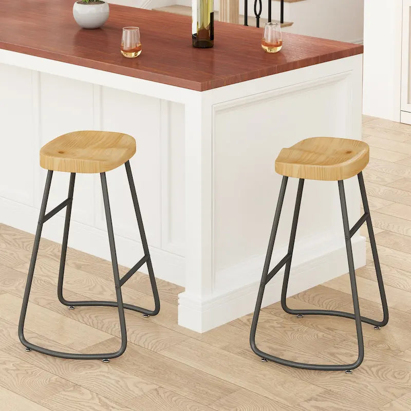29,52 € Lot de 2 tabourets de bar élégants et minimalistes, hauteur comptoir, pour îlot de cuisine, café, bar, balcon.
