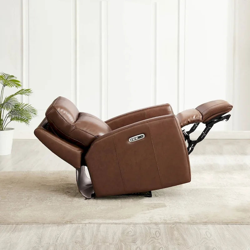 Canapé deux places Hydeline Vienna Zero Gravity en cuir pleine fleur avec console, inclinable électrique et appuie-tête