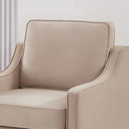 Fauteuil, fauteuil de salon une place avec pieds en bois, fauteuil d'appoint en velours capitonné