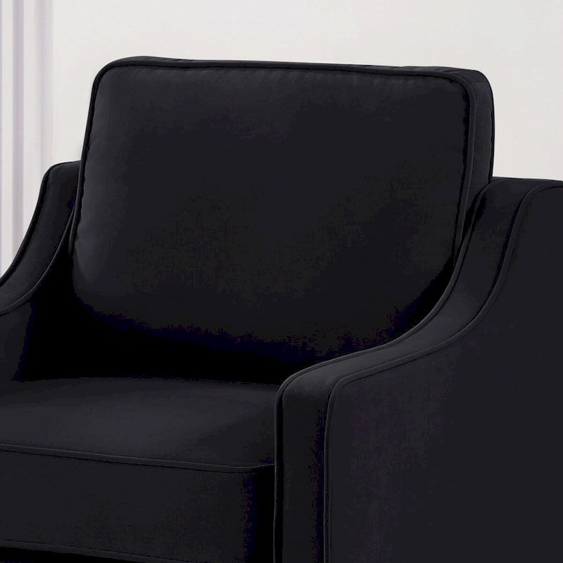 Fauteuil, fauteuil de salon une place avec pieds en bois, fauteuil d'appoint en velours capitonné
