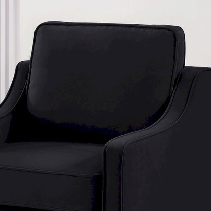 Fauteuil, fauteuil de salon une place avec pieds en bois, fauteuil d'appoint en velours capitonné