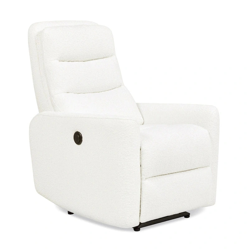 Fauteuil inclinable électrique Bloomy 35.5 à dossier haut, recouvert de tissu bouclé