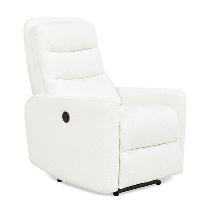Fauteuil inclinable électrique Bloomy 35.5 à dossier haut, recouvert de tissu bouclé