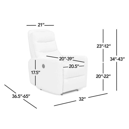Fauteuil inclinable électrique Bloomy 35.5 à dossier haut, recouvert de tissu bouclé