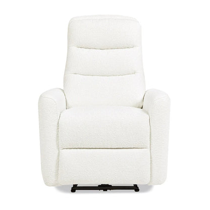Fauteuil inclinable électrique Bloomy 35.5 à dossier haut, recouvert de tissu bouclé