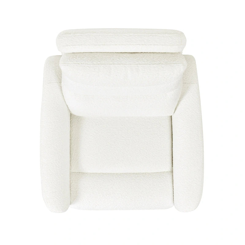 Fauteuil inclinable électrique Bloomy 35.5 à dossier haut, recouvert de tissu bouclé
