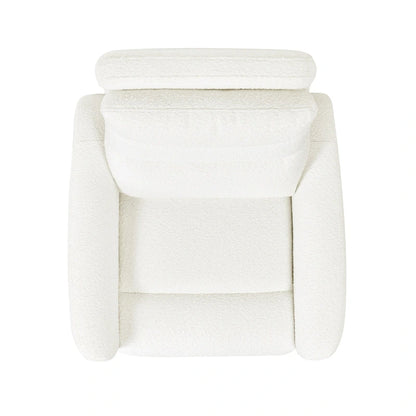Fauteuil inclinable électrique Bloomy 35.5 à dossier haut, recouvert de tissu bouclé