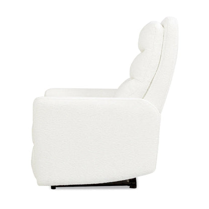 Fauteuil inclinable électrique Bloomy 35.5 à dossier haut, recouvert de tissu bouclé