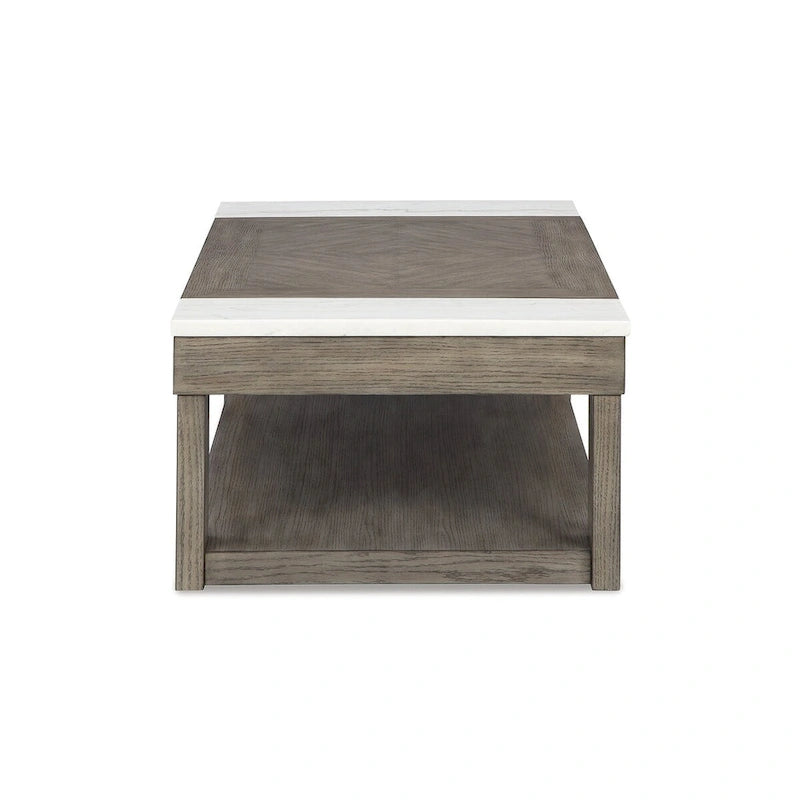 Table basse relevable Signature Design by Ashley Loyaska, gris-brun/blanc - 56,13 cm L x 28,25 cm P x 18,13 cm H