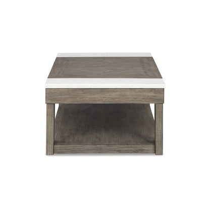 Table basse relevable Signature Design by Ashley Loyaska, gris-brun/blanc - 56,13 cm L x 28,25 cm P x 18,13 cm H